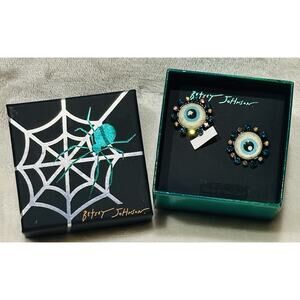 Betsey Johnson Halloween Bloodshot Eyeball Glow in the Dark Stud Earrings Glam